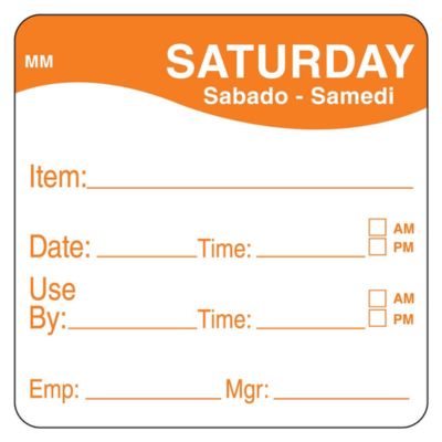 Saturday removable 19mm day dot labels (roll/1,000)
