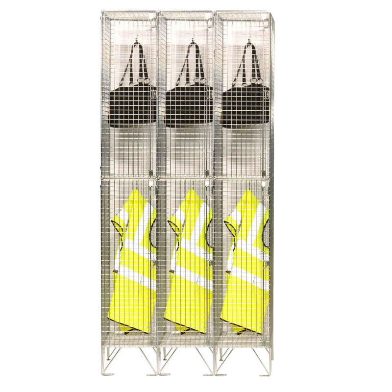2 door budget mesh locker nest of 3