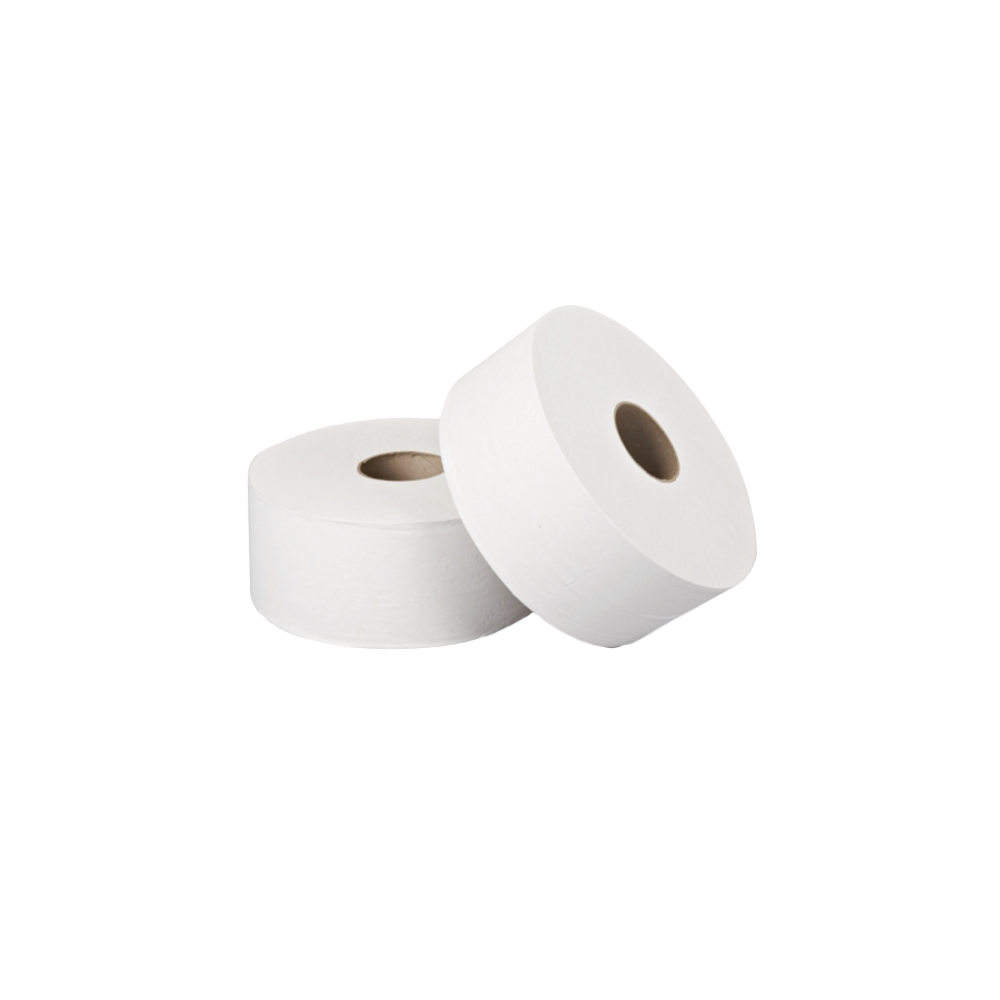 Jumbo Toilet Rolls 300m (76mm Core) Pure White - Case of 6