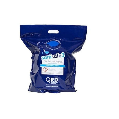 Sanisafe 3 QRD Bag SS3 23gsm Aquaspun Blue (2000 WIPES) - Case of 2