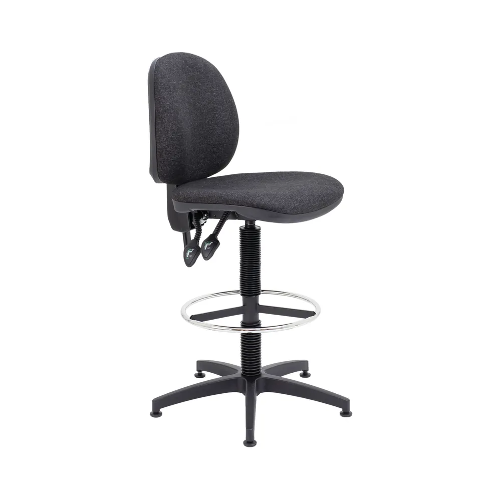 Jemini medium back operator chair fixed d-kit charcoal kf822461