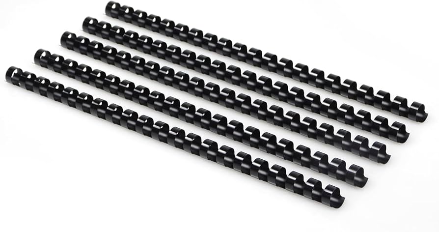 Black a4 21-ring plastic combs 20mm - 155 sheet capacity - box of 100 