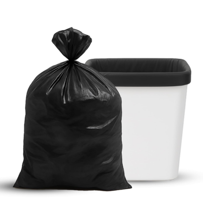 Black heavy duty square bin liners 375 x 600 x 600mm - case of 500