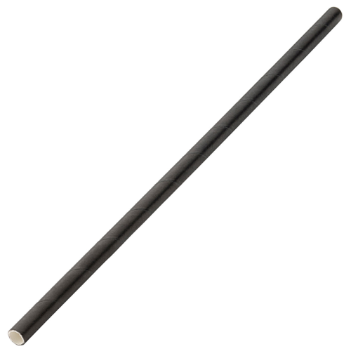 Black paper bottle straw 6mm bore 10.5