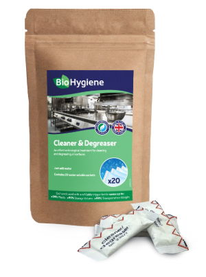 Biohygiene cleaner degreaser paper sachet 10x20