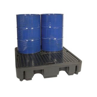4 drum low profile spill containment sump pallet 138 x 129 x 28cm