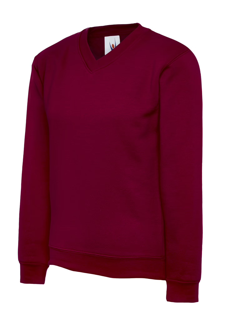 Uc206 - maroon - 7/8 yrs - 300gsm childrens classic v-neck sweatshirt