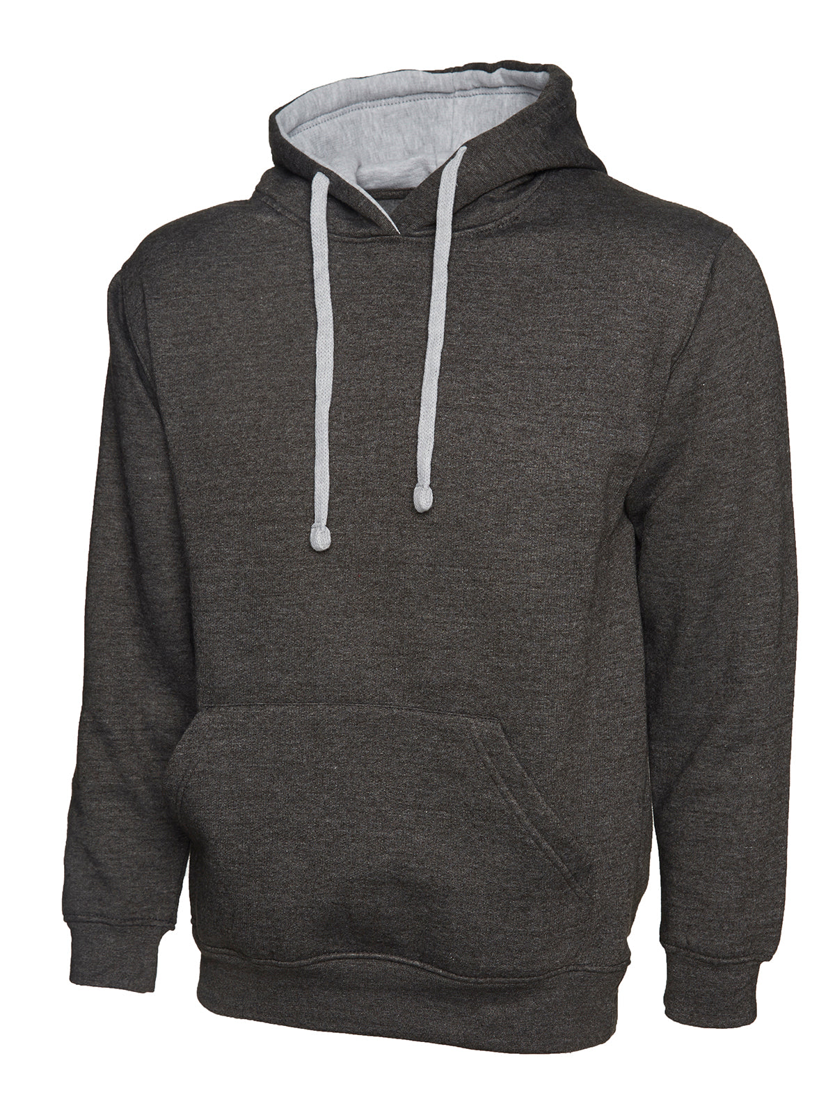 Uc507 - charcoal/heather grey - 3xl - 300gsm contrast hooded sweatshirt