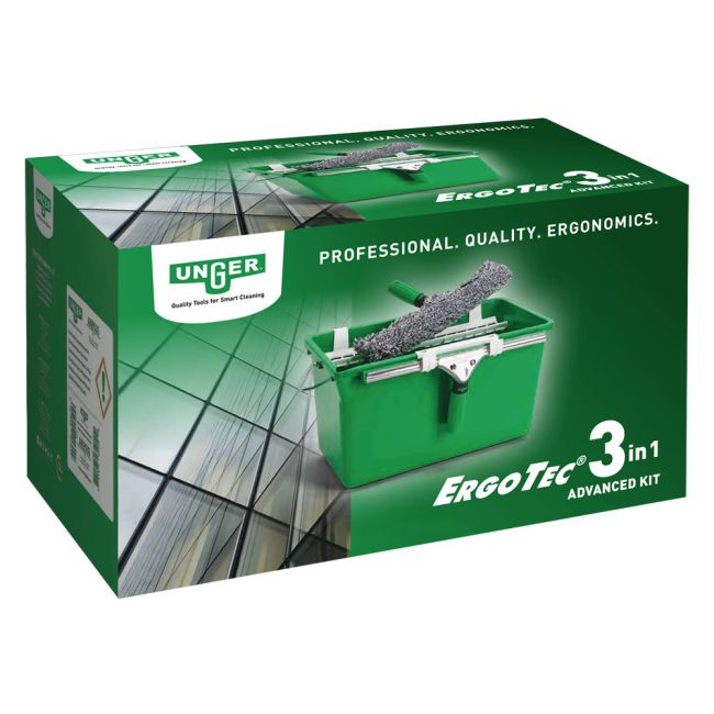 Unger ergotec 3in1 advanced window professional kit in a box