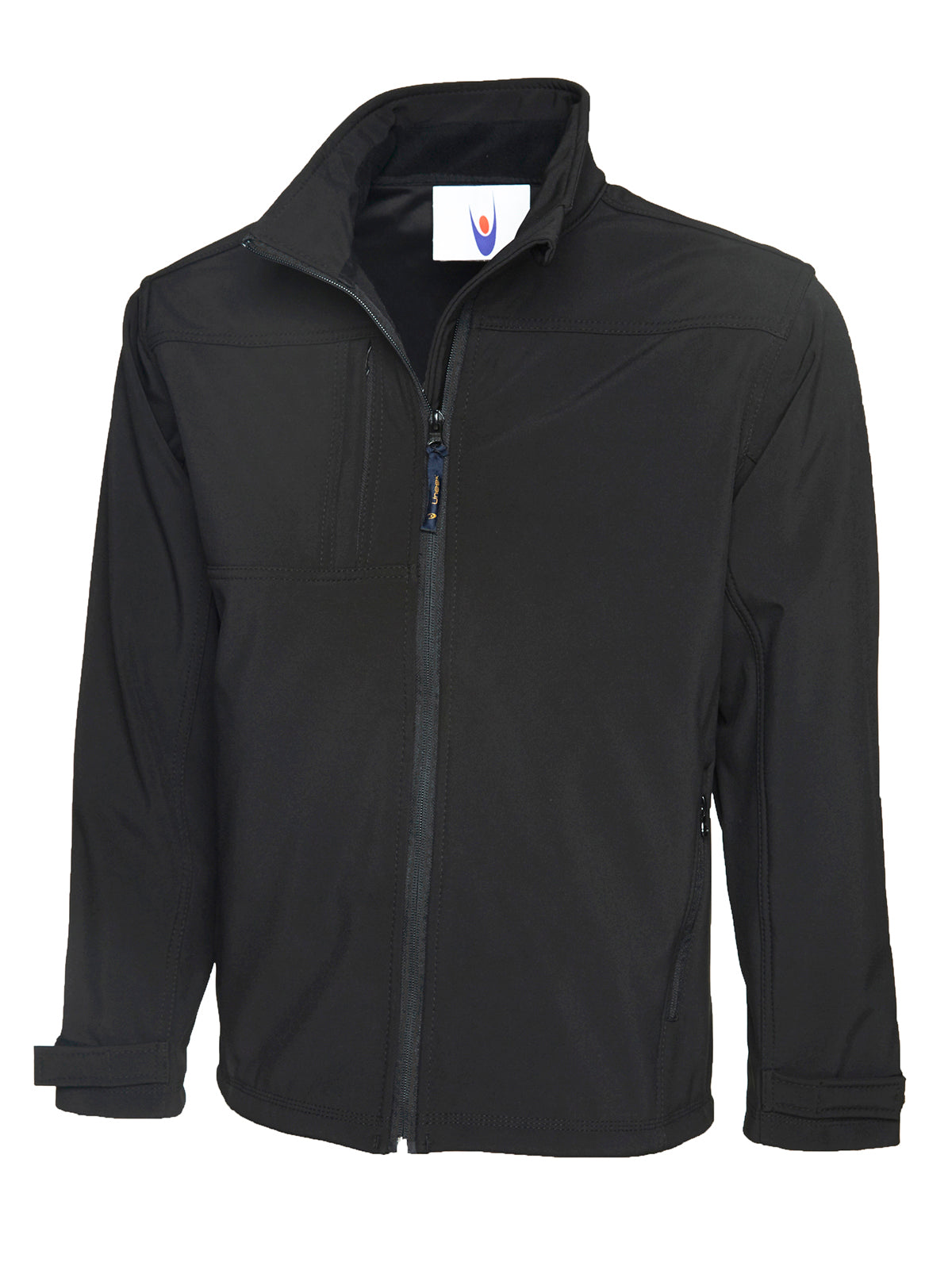 Uc611 - black - small - deluxe full zip soft shell jacket