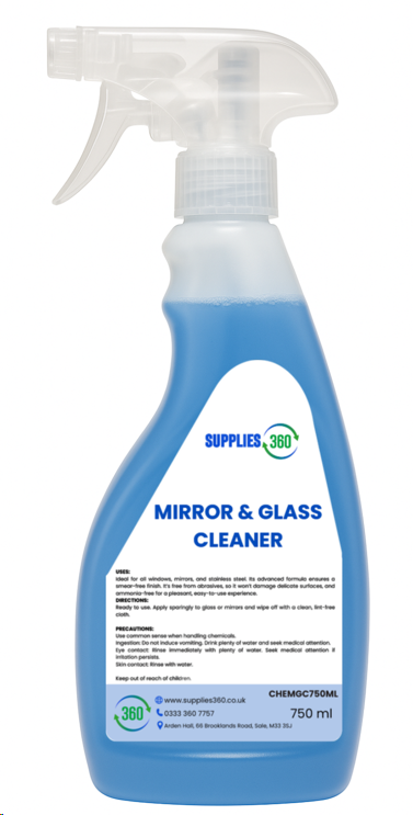 Glass & mirror cleaner 750ml spray bottle