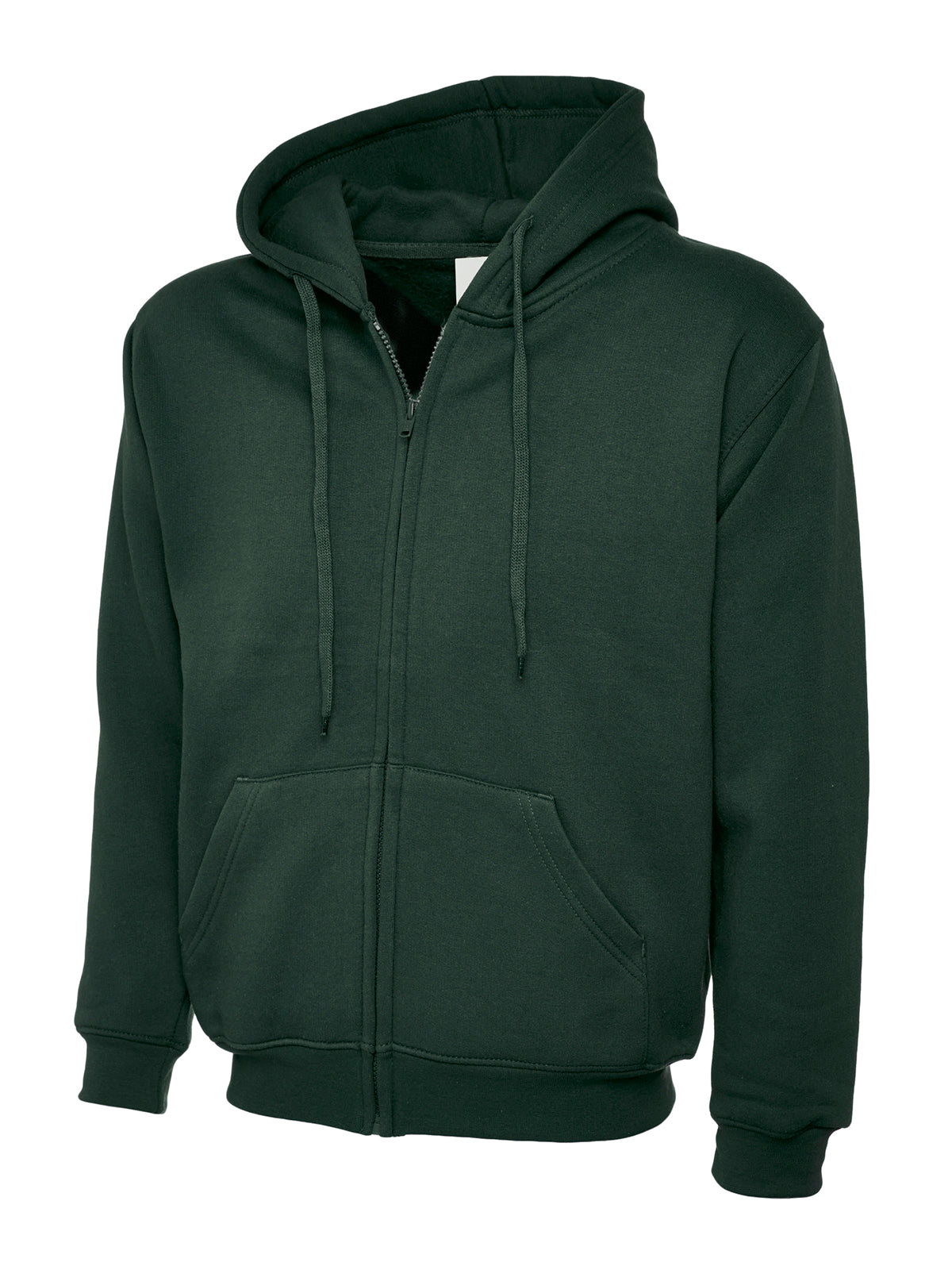 Uc504 - bottle green - xs - 300gsm adults classic full zip hooded sweatshirt