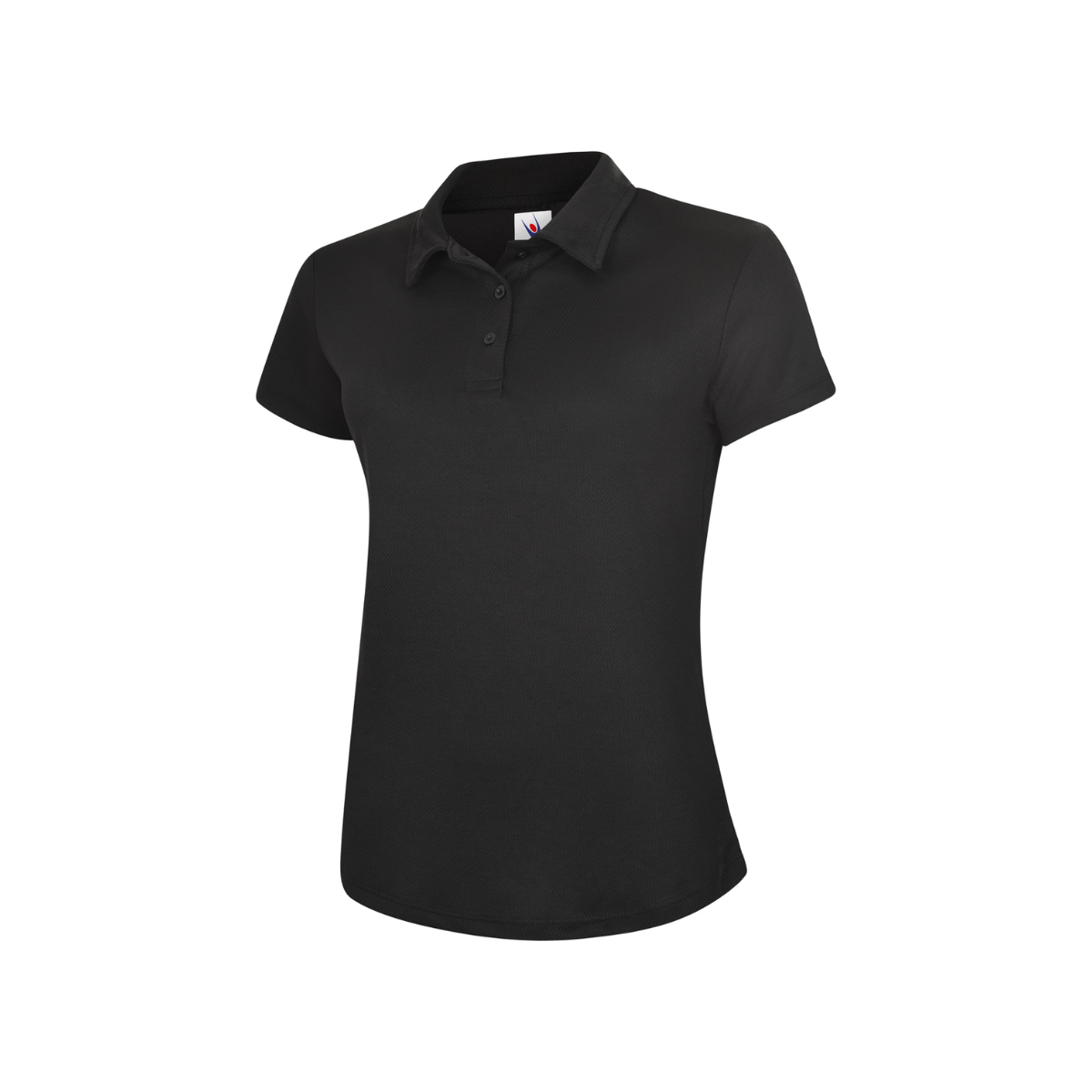 Uc128 ladies black 2xl poloshirt with sso left breast logo + pallet track logo on right sleeve
