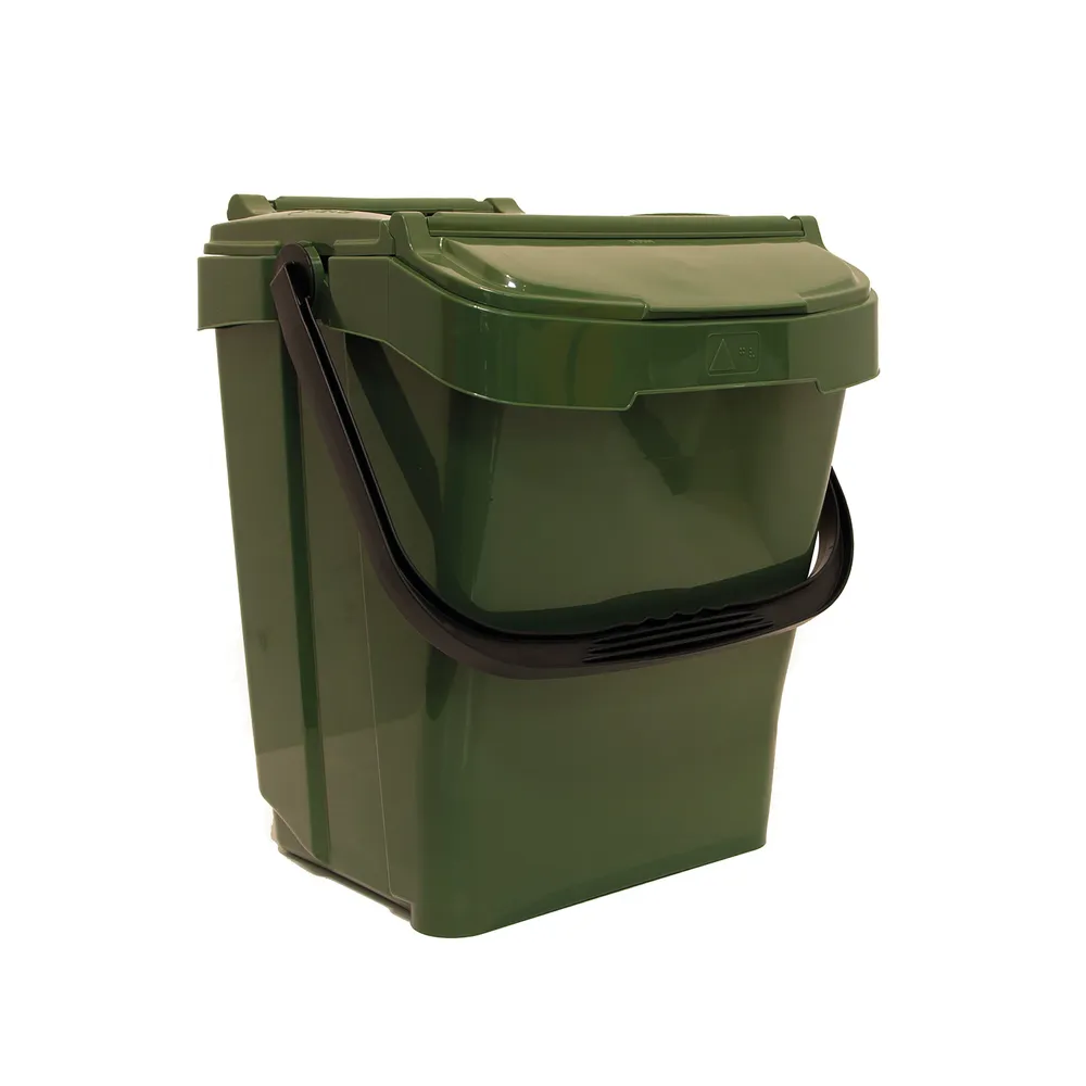 Kitchen waste caddy bin recyclable polypropylene 40 litre moss green 