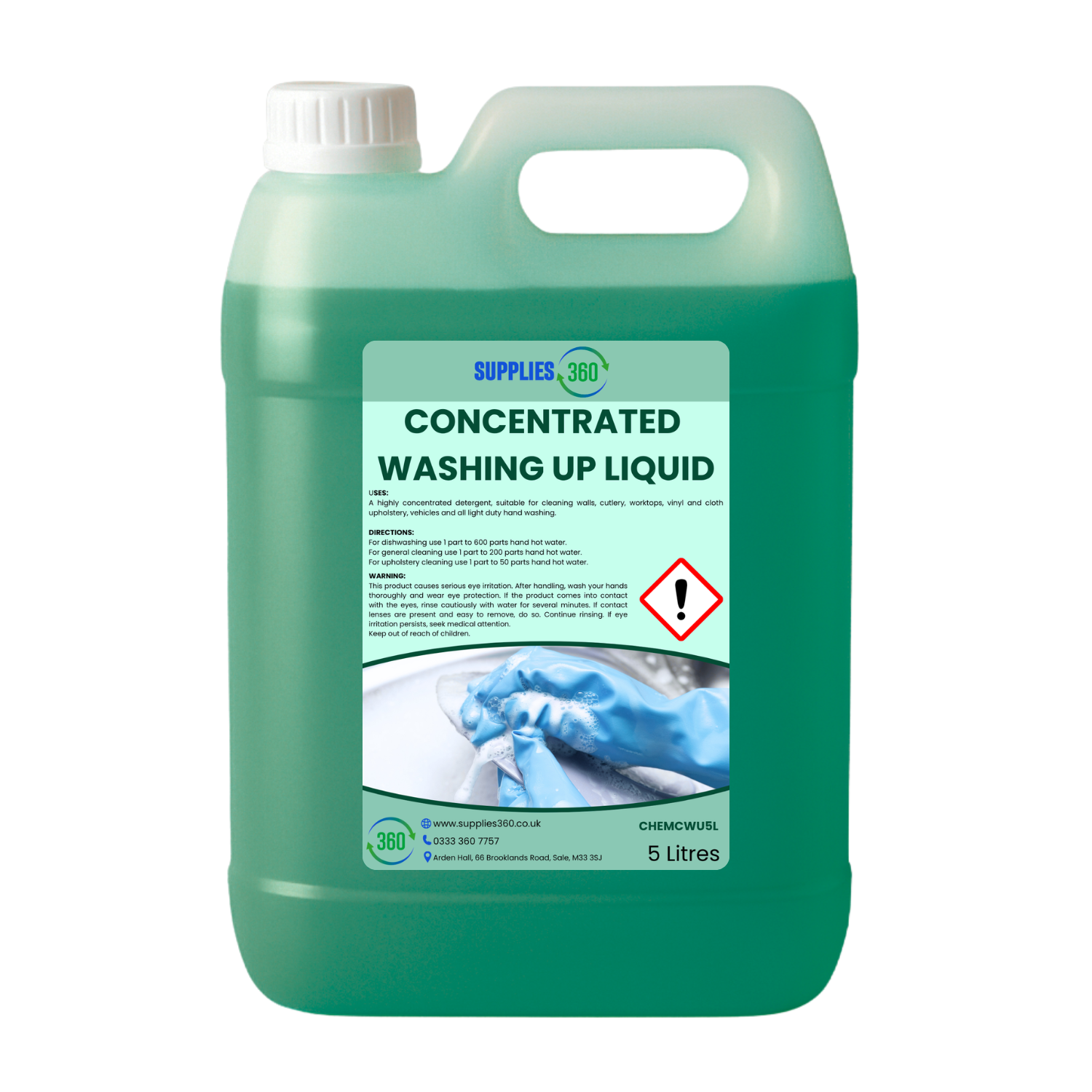 Concentrated washing up liquid detergent 5 litres