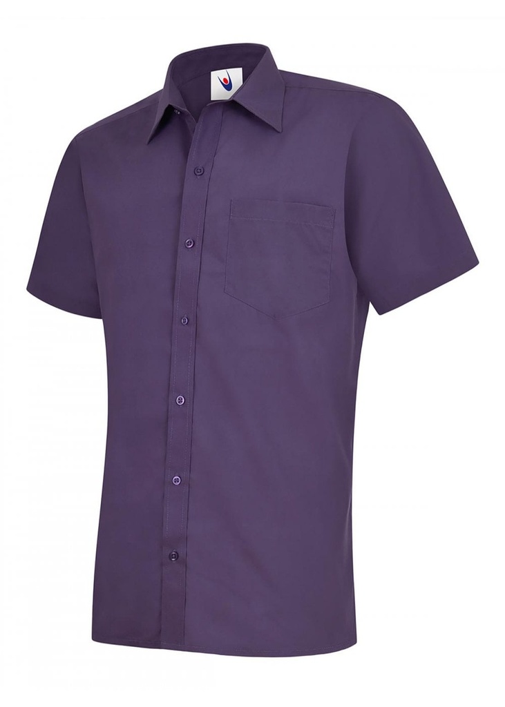 Uc710 – purple – small (14.5) – mens poplin half sleeve shirt