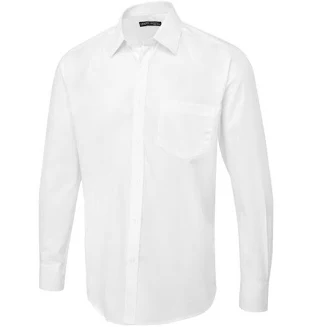 Uc713 - white - 17.5 - men's tailored fit long sleeve poplin shirt