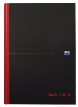 Oxford black n red notebook a4 hardback casebound ruled with double cash 192 pages (pack 5)