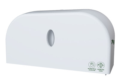 Ecomatic classic twin toilet roll dispenser white