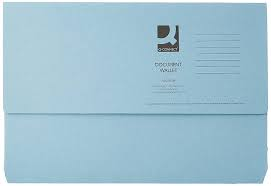 Q-connect document wallet foolscap blue (pack of 50) kf23011