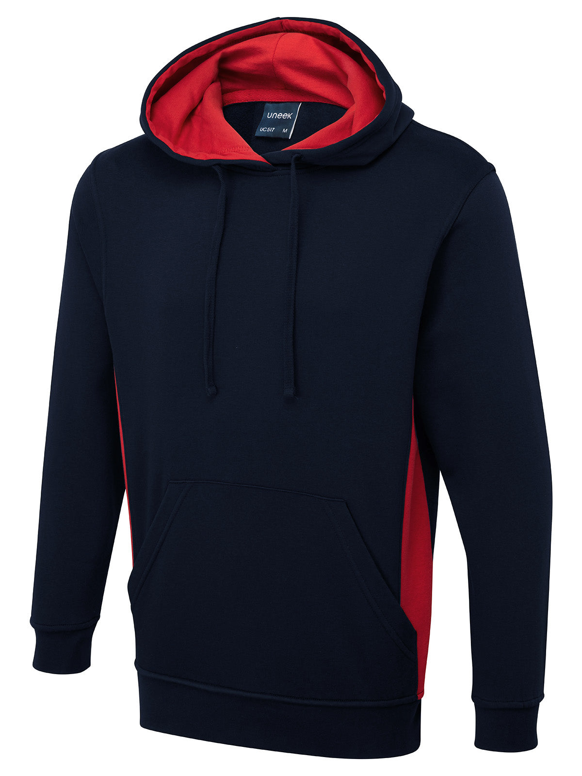 Uc517 - navy/red - xs - 280gsm two tone hooded sweatshirt