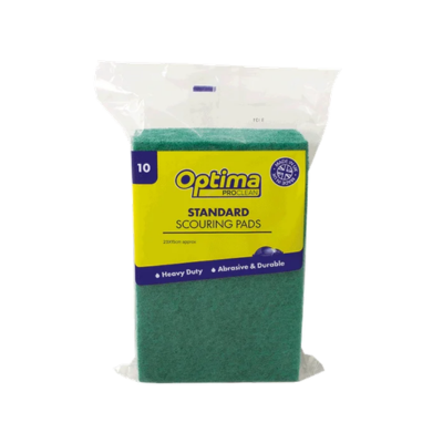 Optima proclean std scouring pads 24x14cm pack of 10