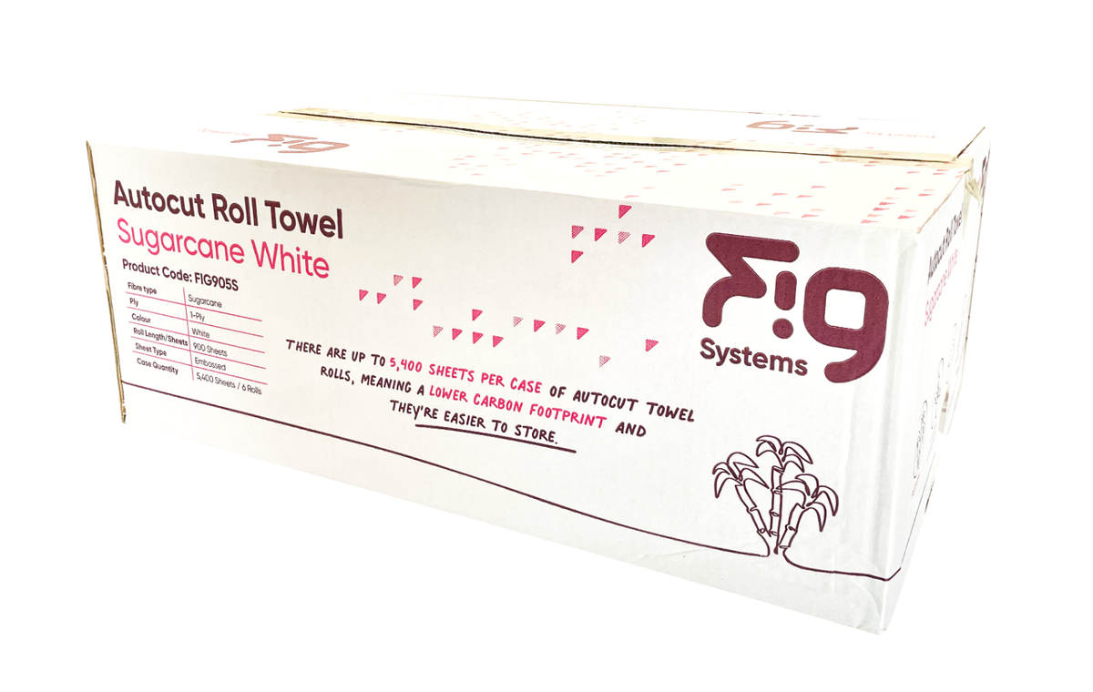 Autocut roll towel sugarcane 1-ply 900 sheets