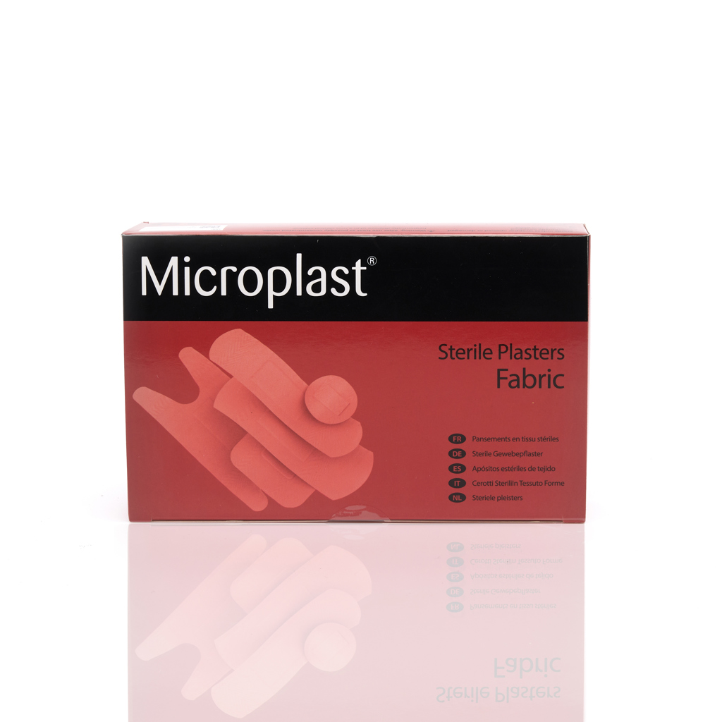 Microplast fabric plasters 4cm x 4cm (box 100)