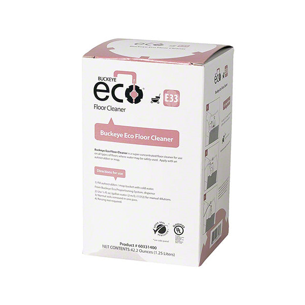 E33 buckeye eco floor cleaner - 4 x eco 1.25 litre bags