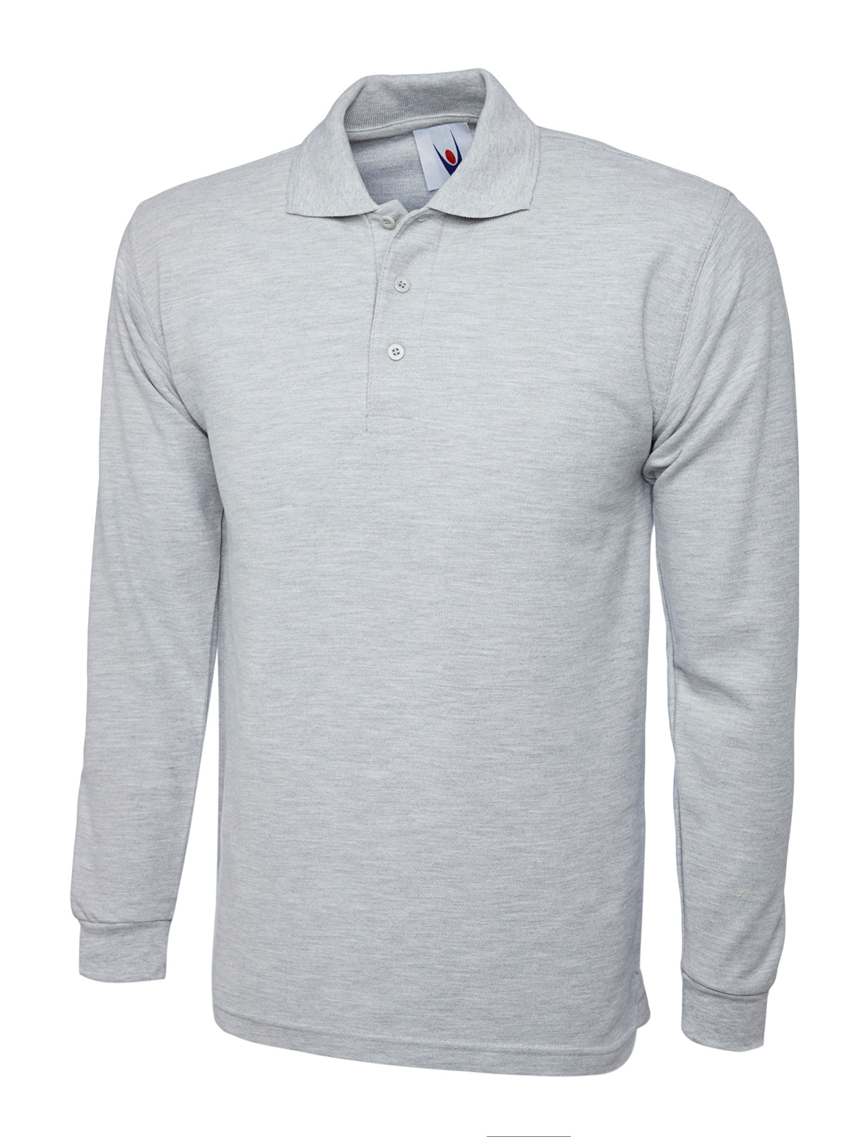 Uc113 - heather grey - xs - 220gsm longsleeve classic poloshirt