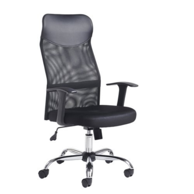 Aurora black high back mesh operator chair with fixed arms