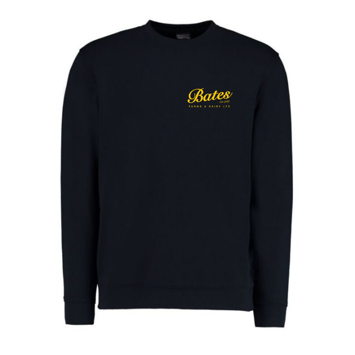 Bates embroidered klassic superwash long sleeve sweatshirt navy small