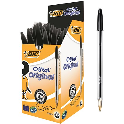 Bic cristal ball pen med black pk50