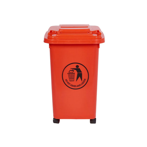 30 litre red step on waste bin