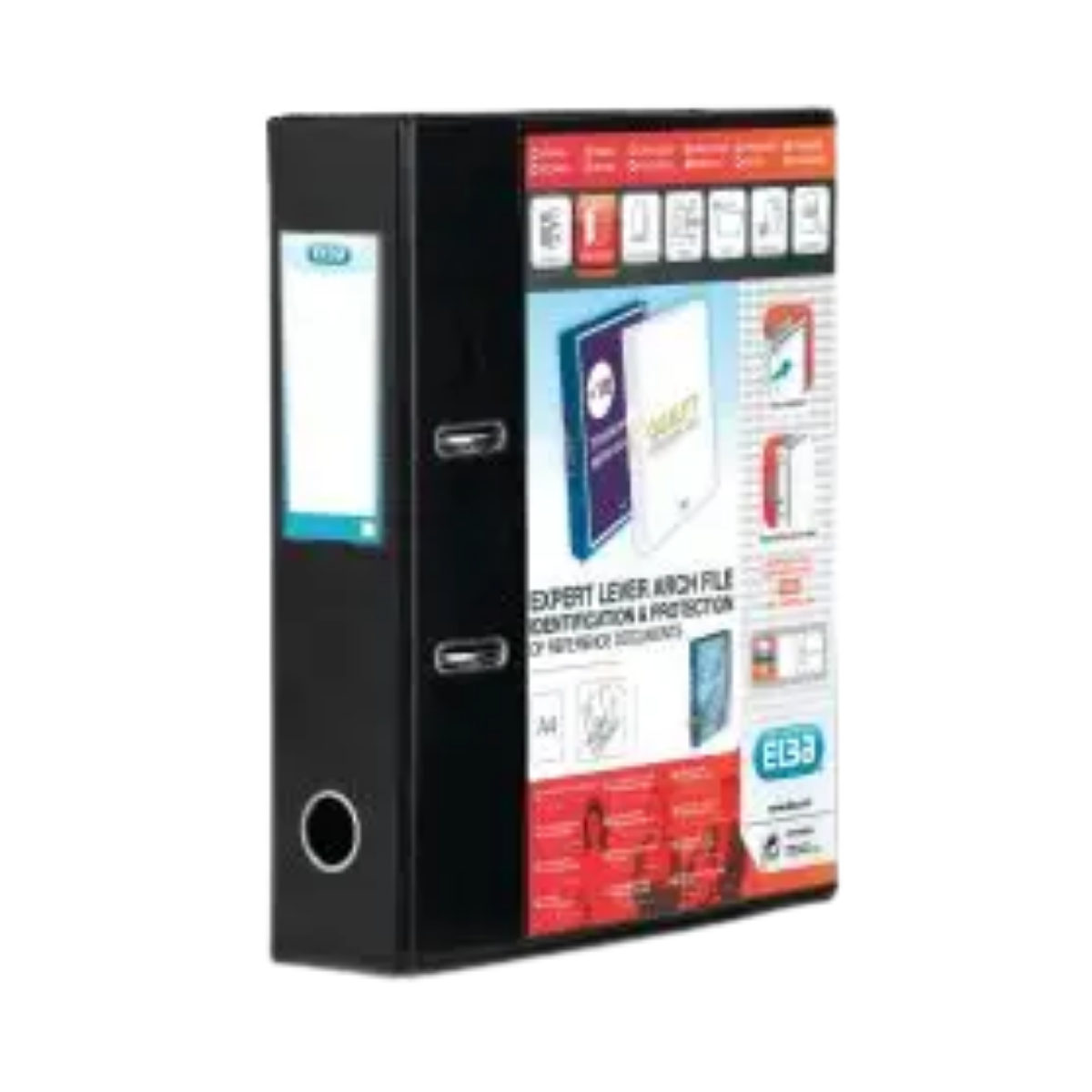 Elba vision 70mm lever arch file a4 black 100080896