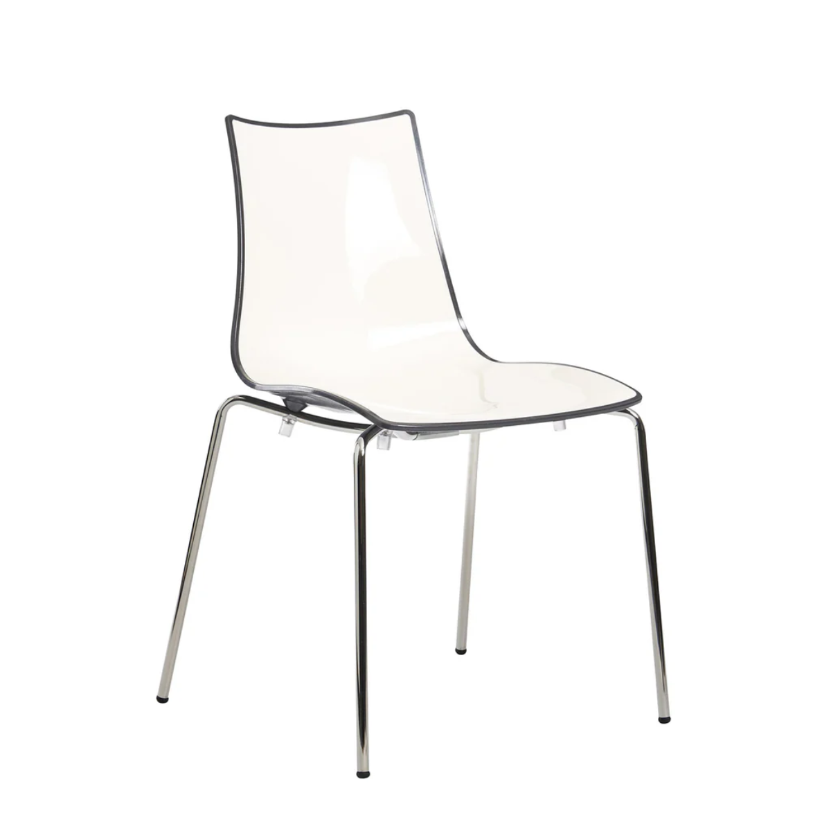 Gecko shell stacking chair with chrome legs 