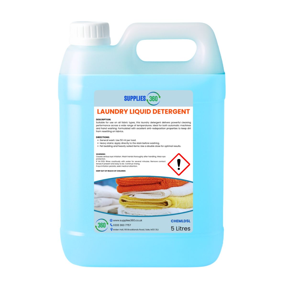 Non-bio laundry liquid detergent 5 litres