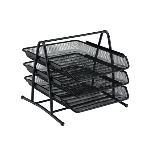 3 tier mesh black trays pack of 3