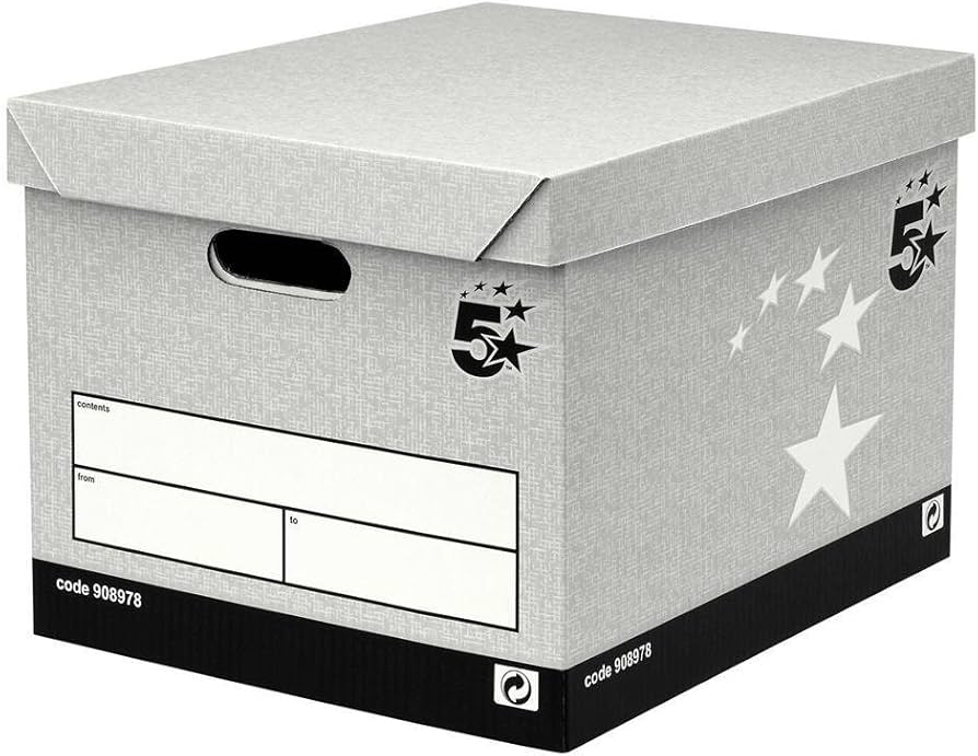5 star grey storage box self - assembly extra large pack of 10 
