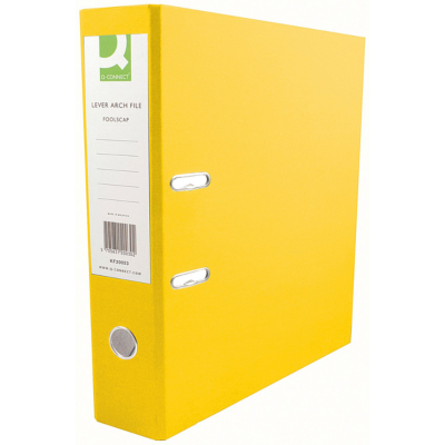 Q-connect 70mm leverarch a4 yellow (pack of 10)