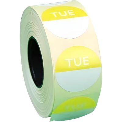 Hygiplas removable colour coded food labels 24 x 24 mm (pack of 1000) tues