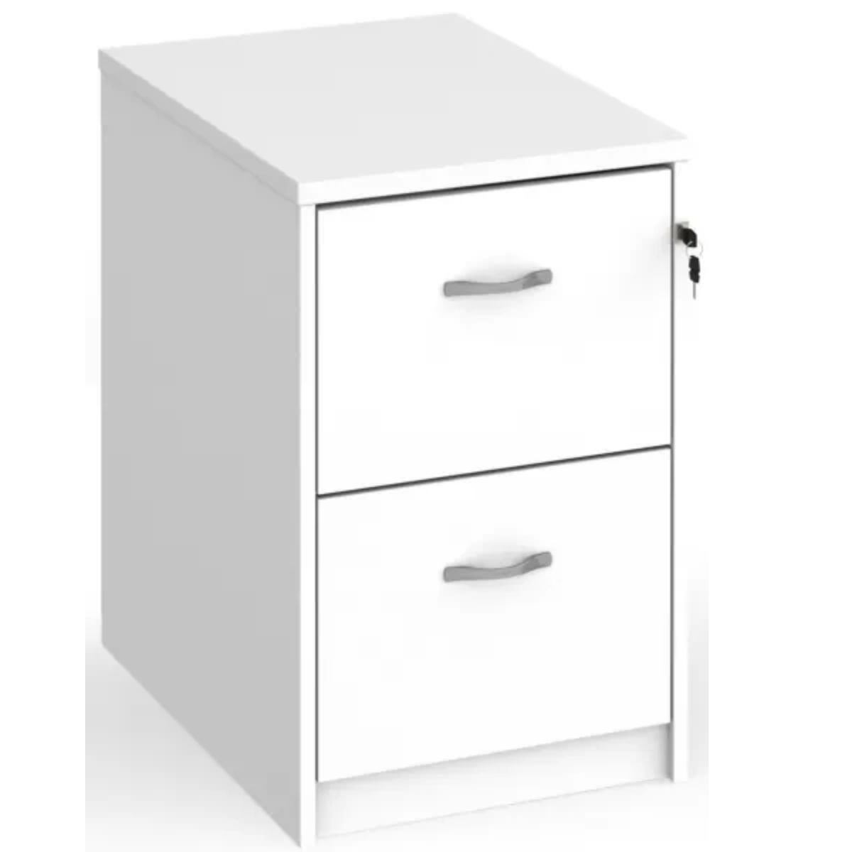 Deluxe executive 2 drawer filing cabinet with silver handles 730mm high