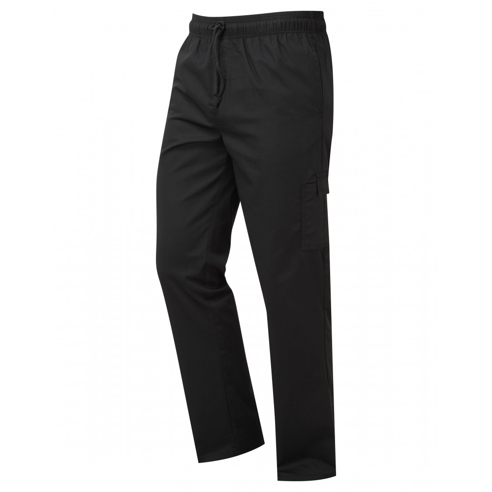 Pr555 - black - 2xl - chefs essential cargo pocket trousers