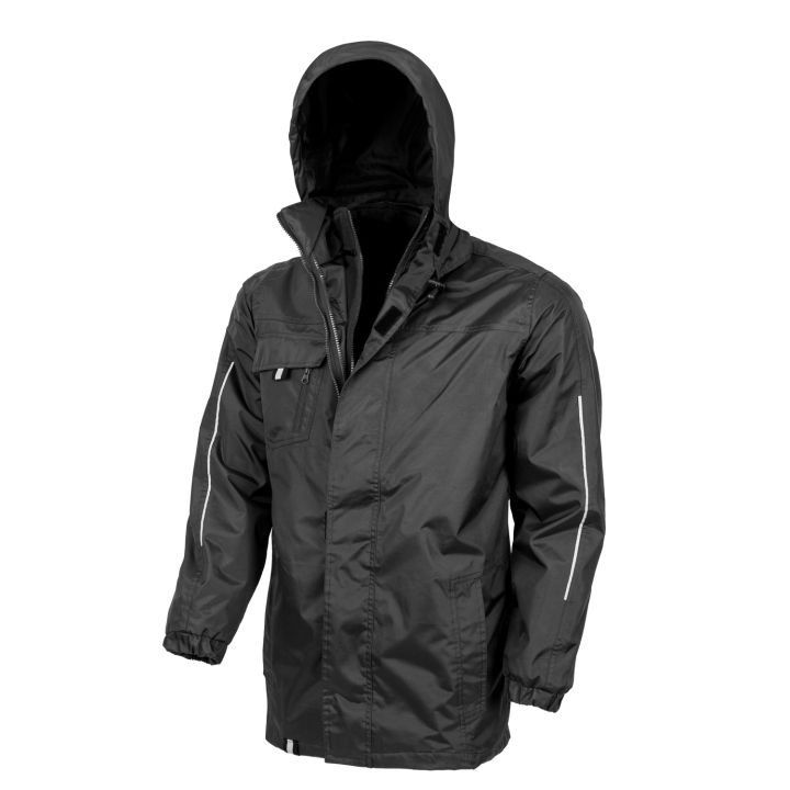 3-in1 core transit jacket with printable softshell inner - black - l