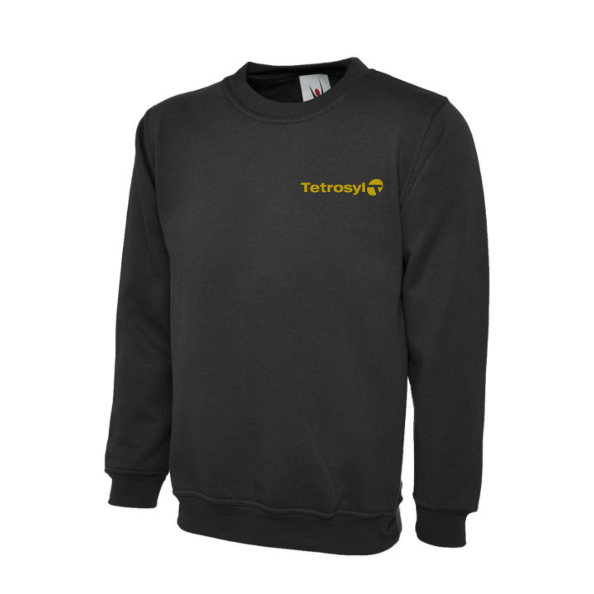 Tetrosyl embroidered black 350gsm heavyweight sweatshirt large