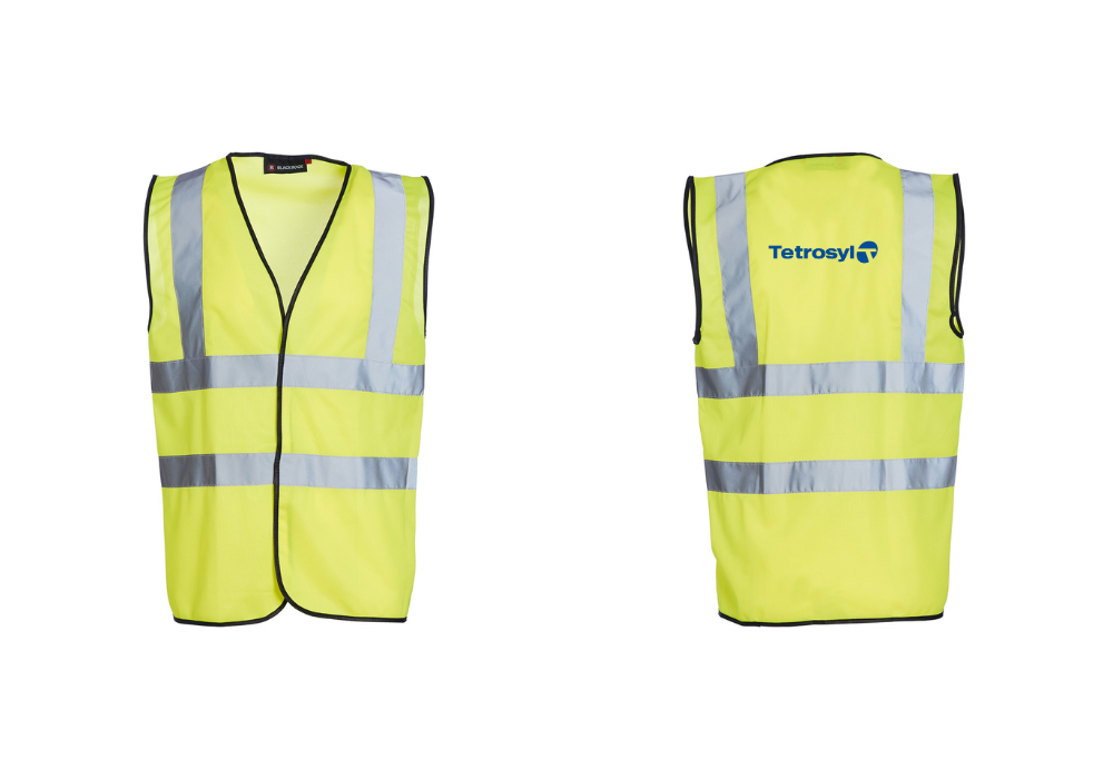 Tetrosyl printed hi vis vest yellow medium