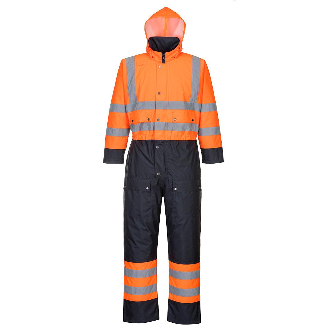 Two tone hi viz thermal waterproof coverall - medium