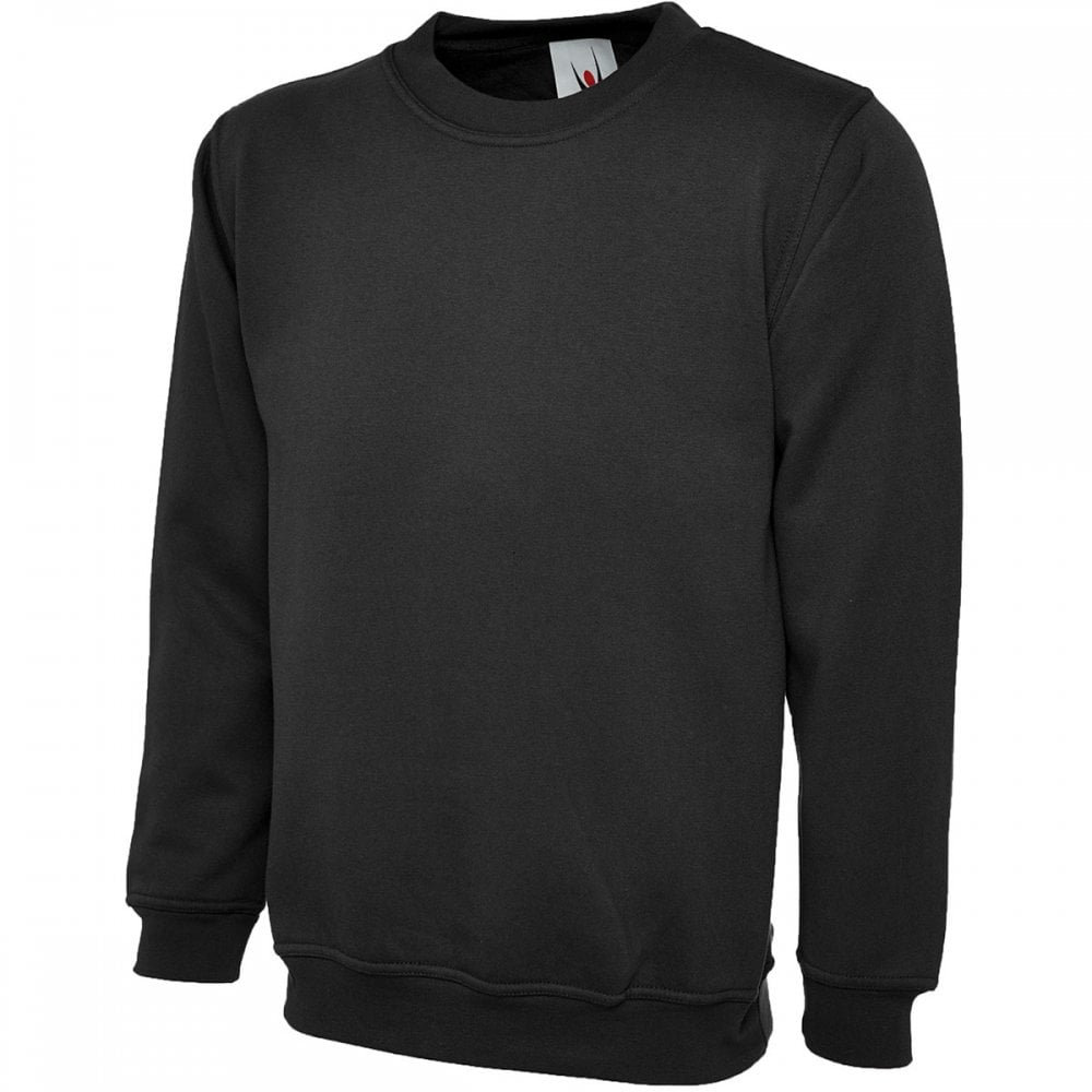 Uc211 - black - 2xl - ladies deluxe crew neck sweatshirt