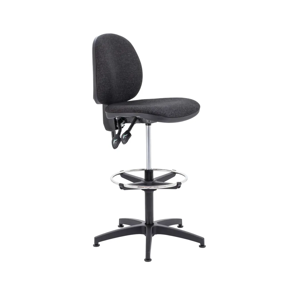 Jemini medium back draughtsman chair with adjustable d-kit charcoal kf822471
