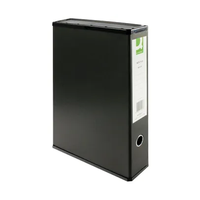Q-connect 75mm box file fc black pk5